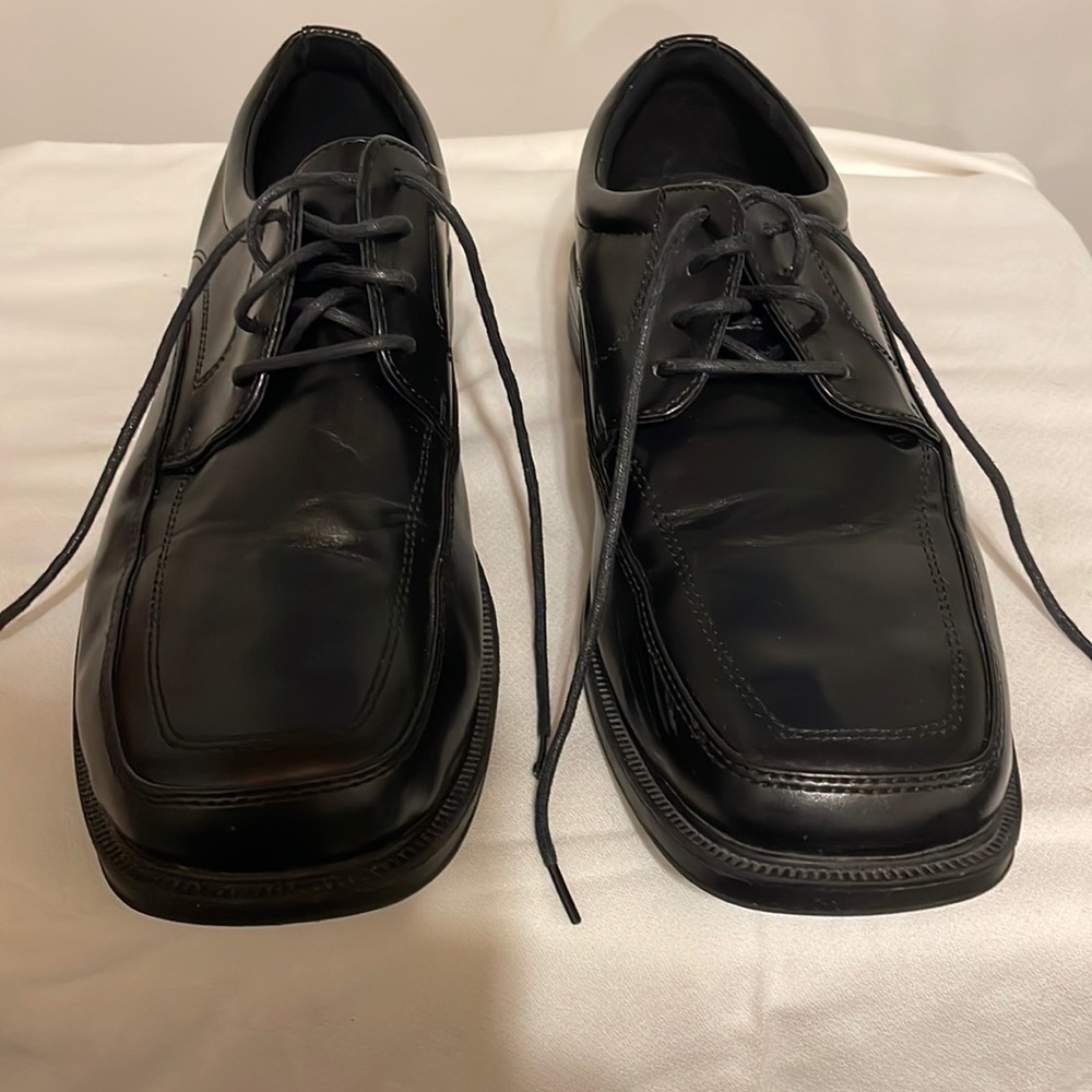 Men’s Dexter Comfort black memory foam lace up dress shoes ~ Size 10